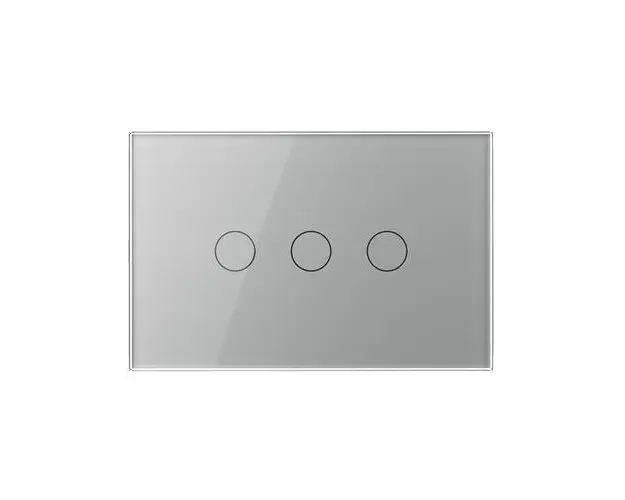 Intrerupator triplu cu touch Livolo din sticla, standard italian Serie noua (Gri)