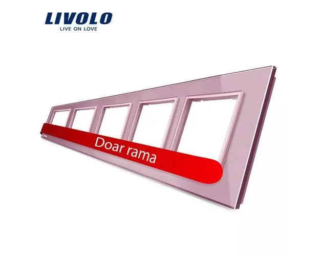 Rama cvintuplu din sticla Livolo (Roz)