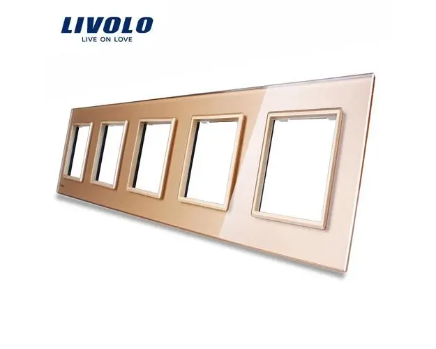 Rama cvintuplu din sticla Livolo (Auriu)