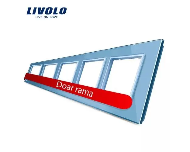 Rama cvintuplu din sticla Livolo (Albastru)