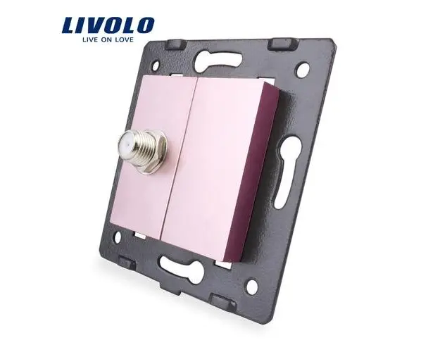 Priza TV satelit Livolo fara rama sticla (Roz)