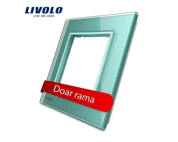 Rama priza simpla Livolo din sticla (Verde)