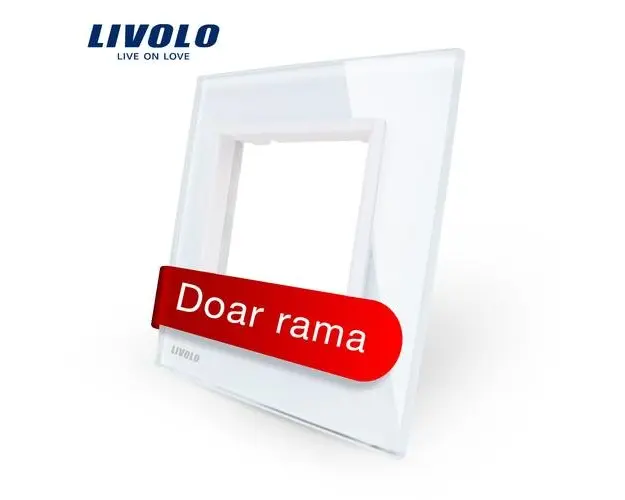 Rama priza simpla Livolo din sticla (Alb)