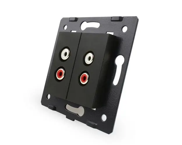 Priza dubla audio Livolo (Negru)