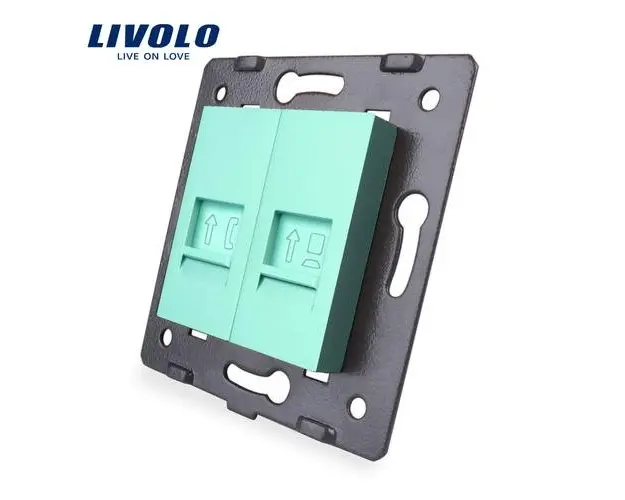 Priza dubla telefon + internet Livolo (Verde)