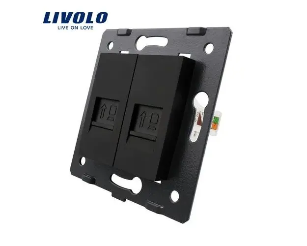 Priza dubla internet Livolo (Negru)