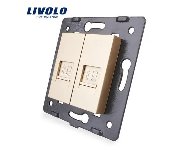 Priza dubla internet Livolo (Auriu)