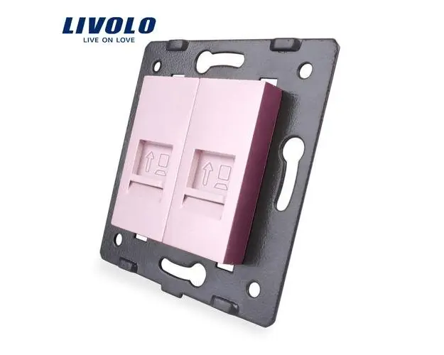 Priza dubla internet Livolo (Roz)