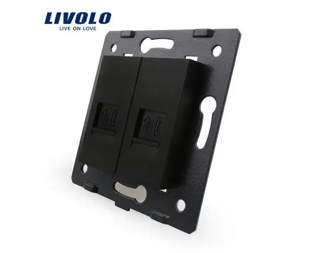 Priza dubla telefon Livolo (Negru)