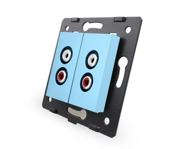 Priza dubla audio Livolo (Albastru)
