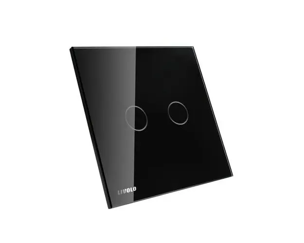 Panou intrerupator dublu cu touch Livolo din sticla