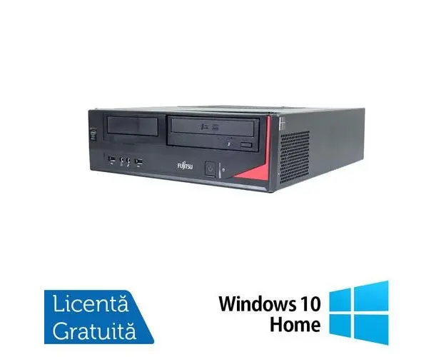 Calculator Sistem PC Refurbished Fujitsu E420 Desktop, Intel Core i5-4460 3.20GHz, 8GB DDR3, 500GB SATA, DVD-RW + Windows 10 Home (Negru)