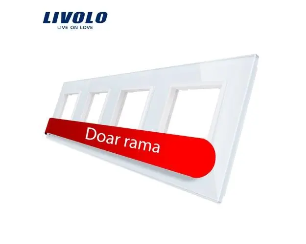 Rama priza cvadrupla Livolo din sticla