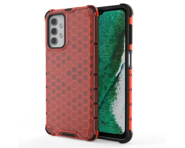 Husa Lemontti Honeycomb Armor TPU Bumper compatibila cu Samsung Galaxy A32 5G, Rosu