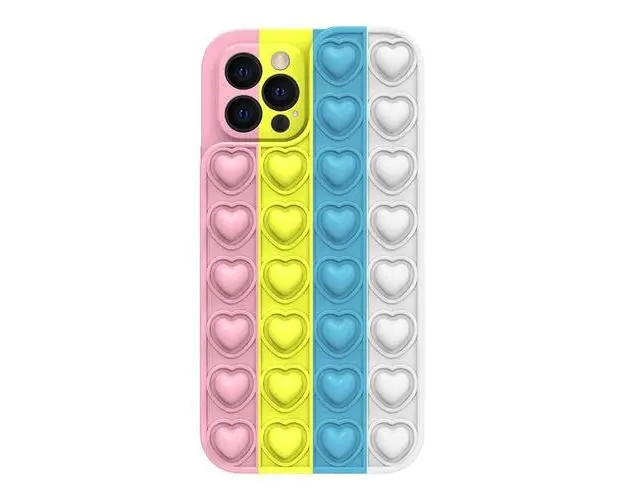 Husa Lemontti Heart Pop it compatibila cu iPhone 13 Pro, Multicolor 2