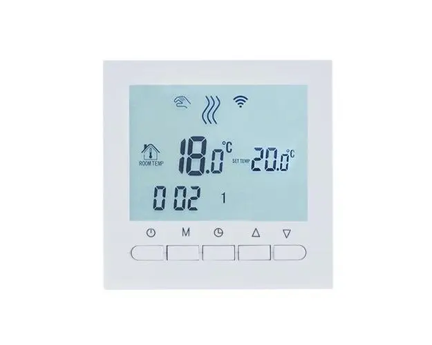 Termostat cu fir pentru centrala termica pe gaz si incalzire in pardoseala BeOk BOT-313WiFi, Alb, Control de pe telefonul mobil