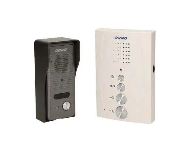 Interfon pentru o familie ELUVIO ORNO OR-DOM-RE-914/W, control automat al portilor, ultra-slim, alb/negru