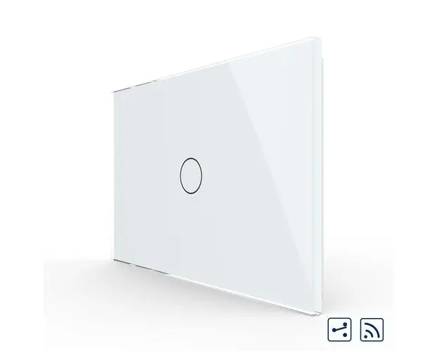Intrerupator cap scara/cruce wireless cu touch Livolo din sticla  standard italian