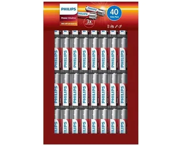 Baterii Philips Envelope, Alkaline, AAA, 40 buc