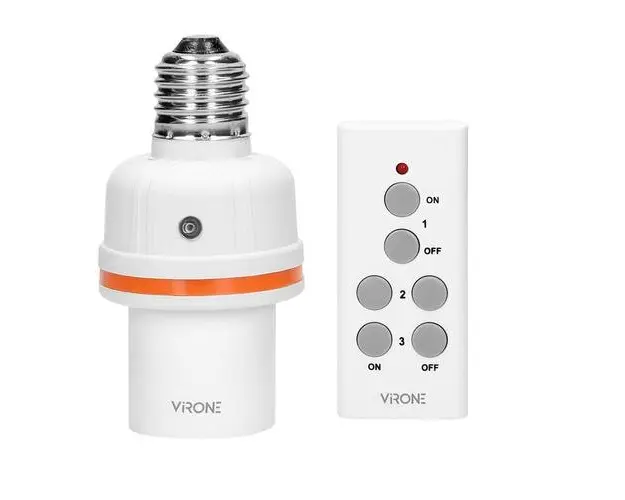 Soclu bec VIRONE RS-6, telecomanda, E27, alb