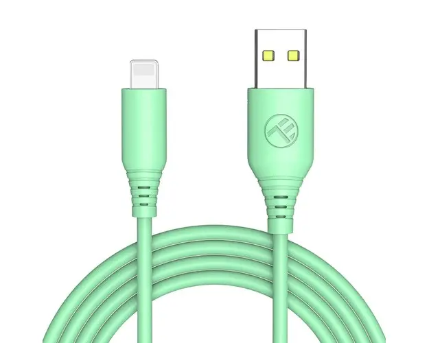 Cablu silicon Tellur USB to Lightning, 3A, 1m, Verde