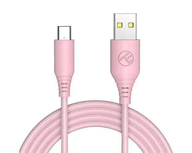 Cablu silicon Tellur USB to Type-C, 3A, 1m, Roz