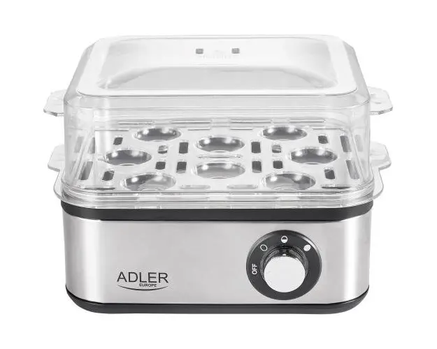 Aparat de fiert oua Adler AD4486, 800W, capacitate 8 oua, Argintiu