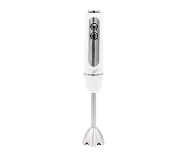 Blender de mana Adler AD4625W, 850W, 5 setari de viteza, functie turbo, lame din otel inoxidabil, Alb