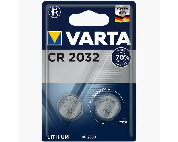 Baterii buton litiu CR2032 3V 230mAh, 2 buc Varta