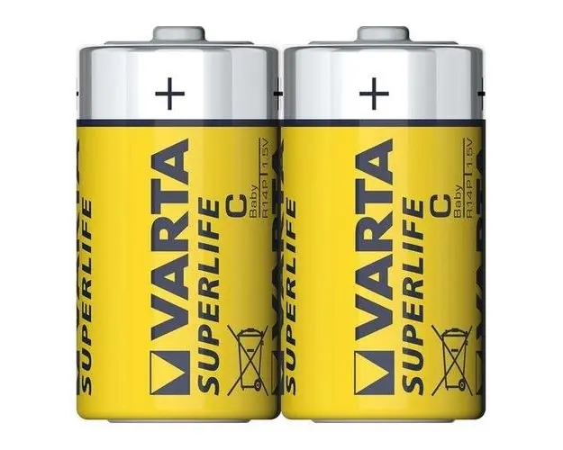 Set 2 baterii Varta Superlife 2C, R14, 1,5V