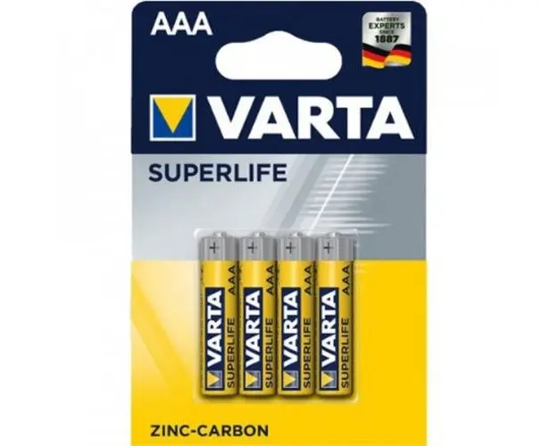 Set 4 baterii R3 AAA Zinc Carbon, Varta Superlife