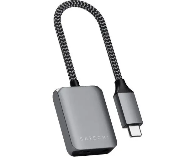Adaptor Audio Satechi ST-UCAPDAM, USB-C - Jack 3.5mm/USB-C (Gri)