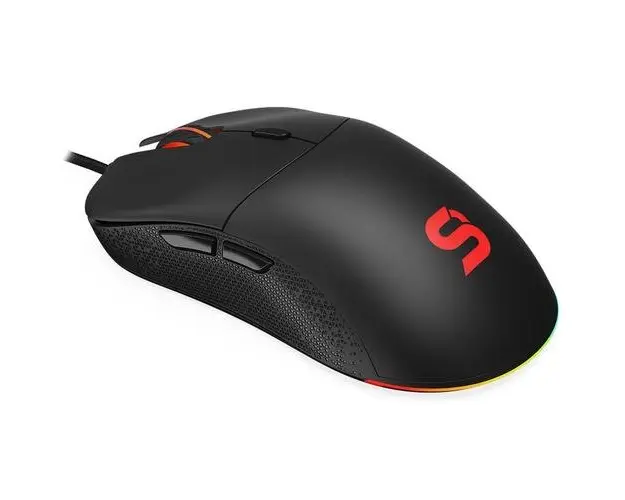 Mouse SPC Gear GEM Plus, Iluminare RGB, Senzor PixArt PMW3370, Negru