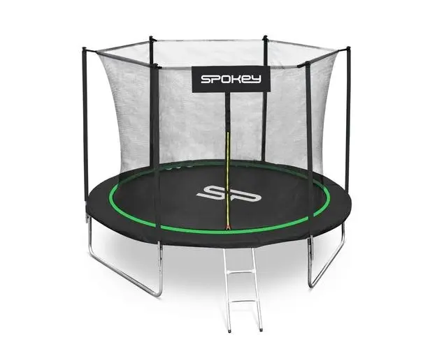 Trambulina rotunda Spokey Jumper 244 cm, (Negru/Verde)