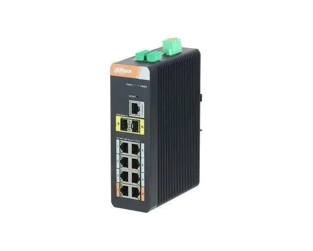 Switch Dahua PFS4210-8GT-DP, PoE Industrial 8 porturi Gigabit, 2x SFP, 120W