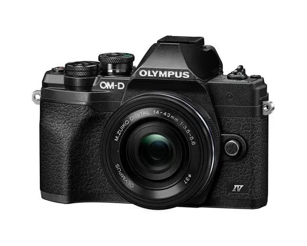 Aparat foto Mirrorless Olympus E-M10 Mark IV + obiectiv M.Zuiko Digital ED 14-42mm F3.5-5.6 EZ (pancake zoom), Negru