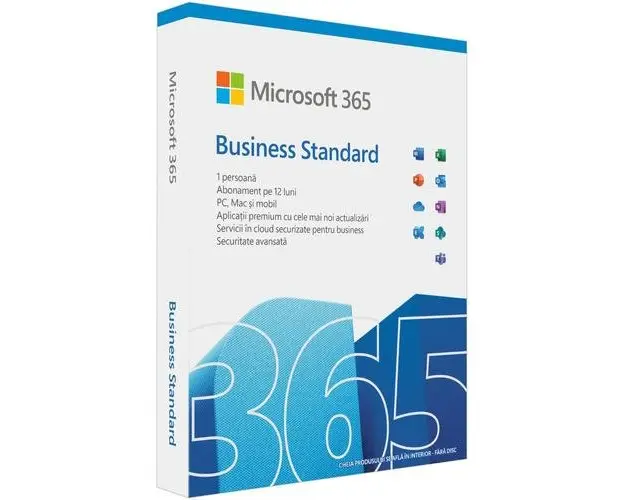 Microsoft® M365 Business Standard, Engleza, subscriptie 1 an, 1 utilizator, retail