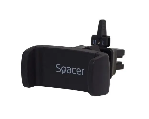 Suport auto Spacer SPCH-ARC-CLIPS, fixare in ventilatie prin clips, prindere prin arc (Negru)