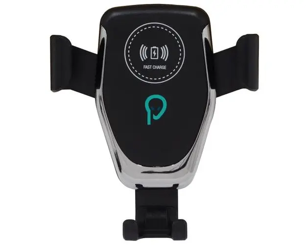 Suport auto Spacer 2 in 1 SPAA-AUTOCHG-01, fixare in grilaj, incarcare wireless Qi 10W (Negru)