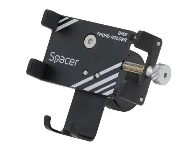 Suport bicicleta Spacer SPBH-METAL-BK pentru vehicule electrice, fixare de ghidon, metalic, cheie de montare (Negru)