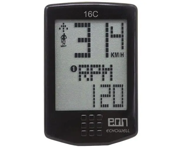 Vitezometru Echowell EON-16C wireless, 16 functii, cadenta pe fir, Black