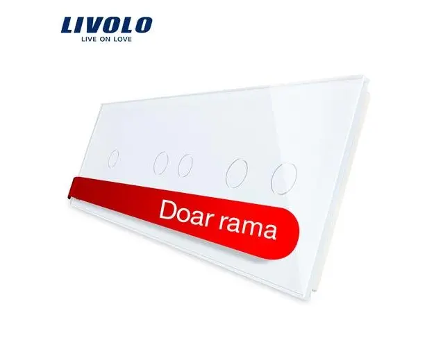 Panou intrerupator simplu+dublu+dublu cu touch LIVOLO din sticla (Alb)