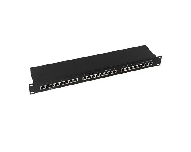 Patch panel Logilink NP0055, 24 porturi, STP, Cat6, 1U pentru rack 19″