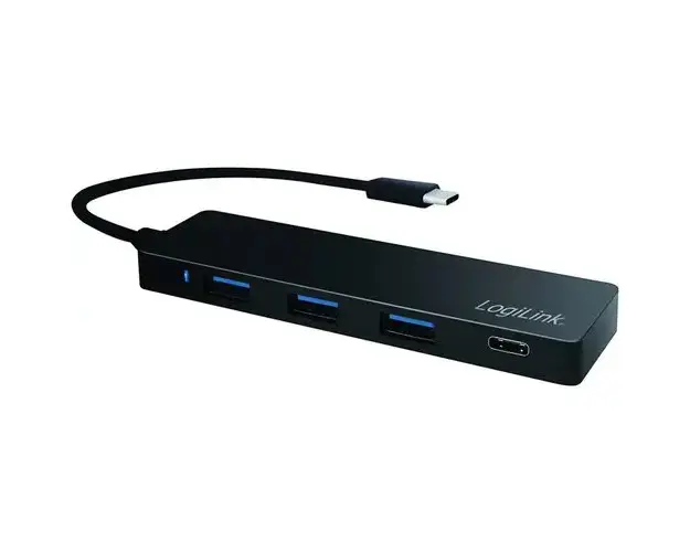 Hub USB Logilink UA0311, alimentare USB-C, 4 x USB 3.0
