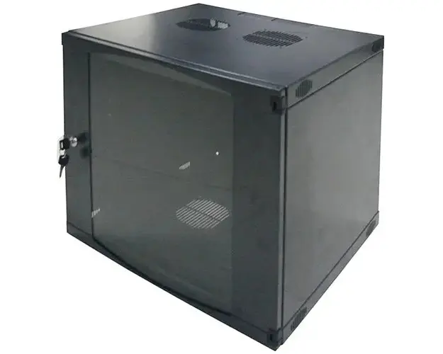 Cabinet 19inch LOGILINK 9U, fixare pe perete, Flatpack, usa sticla cu blocare, otel 1.2mm, sarcina maxima 30Kg