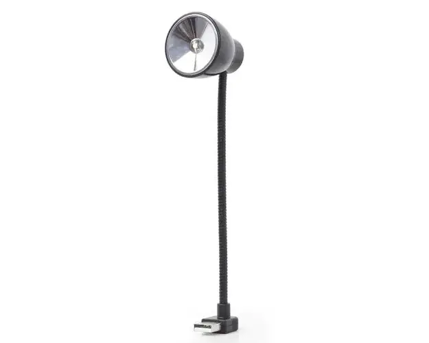 Lampa LED USB, Gembird NL-02, cu brat flexibil, buton de pornire si oprire, neagra