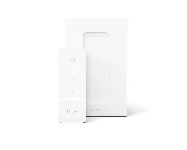 Intrerupator cu variator Philips Hue, Wireless, ZigBee, CR2032, IP20, 2 butoane configurabile, Alb