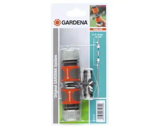 Set mufa conectoare Gardena pentru furtun 13 mm (1/2inch) si niplu intermediar 18283