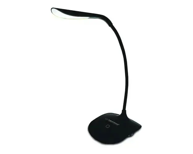 Lampa LED Esperanza Acrux ELD103K, brat flexibil 21 cm, alimentare duala, cablu 110 cm, 4 x AAA, Negru