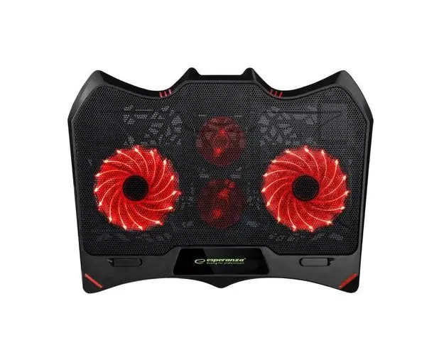 Cooler Laptop Esperanza Buran, iluminare Led, 4 ventilatoare, 2 x USB, pozitie reglabila